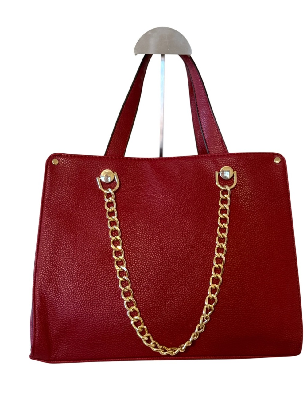 Marc New York Burgundy Chevron Velvet Crossbody Shoulder Bag Gold Chains Accents - Picture 4 of 17